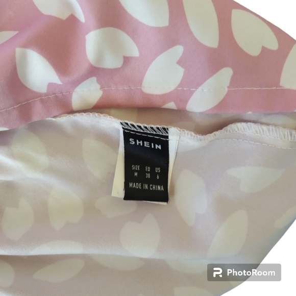 SHEIN| PINK 🩷 WHITE PEPLUM TOP SIZE M - Picture 8 of 8